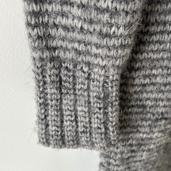 Loft Alpaca & Merino Wool Long Gray Shawl Collar Open Cardigan - Picture 7 of 16